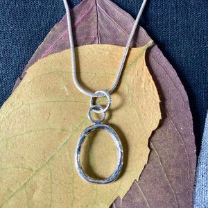 Gorgeous Sterling Silver Circle Twig Necklace